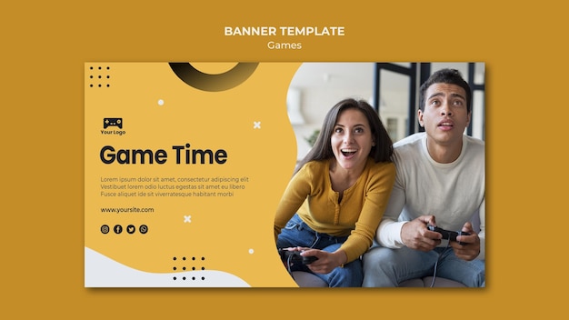 Free PSD games banner template theme