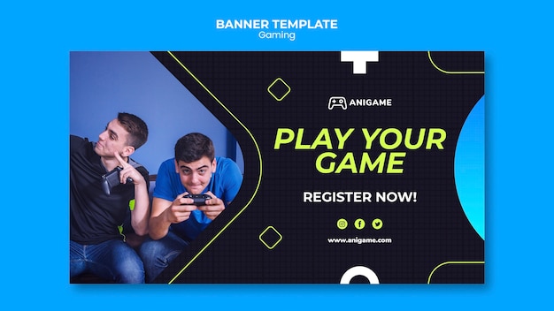 Gaming concept banner template design