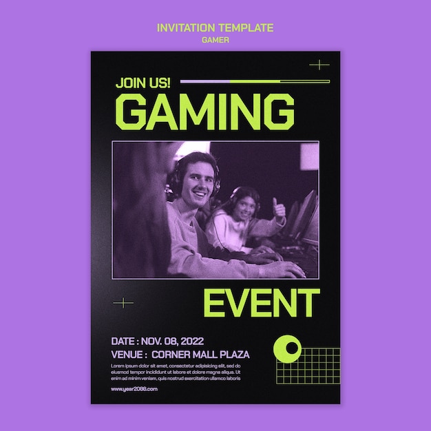 Gaming event invitation template