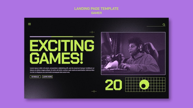 Free PSD gaming event landing page template