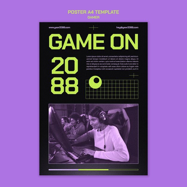 Gaming event vertical poster template