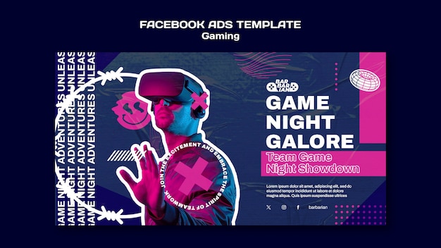 Free PSD gaming social media template design