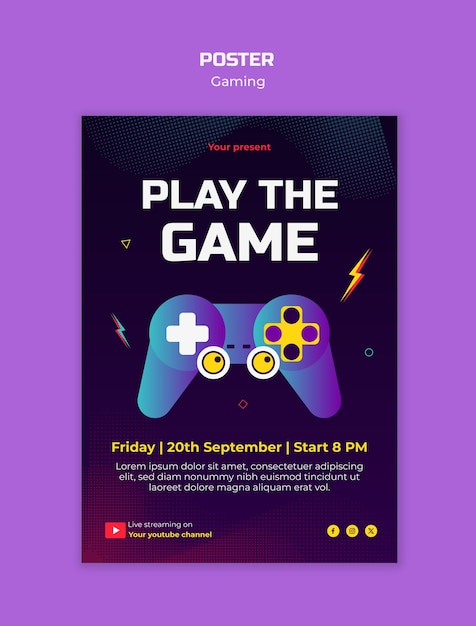 Free PSD gaming template design