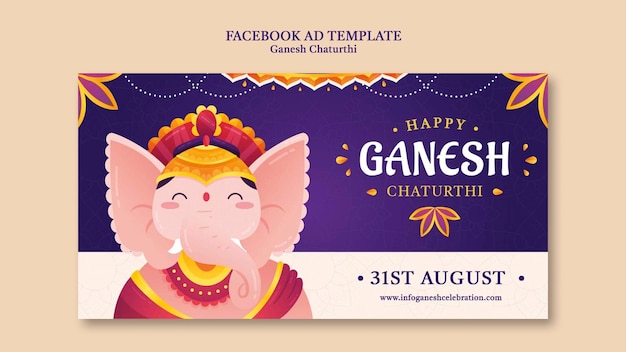 Free PSD ganesh chaturthi facebook ad design template