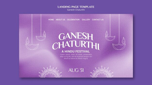 Ganesh chaturthi landing page template