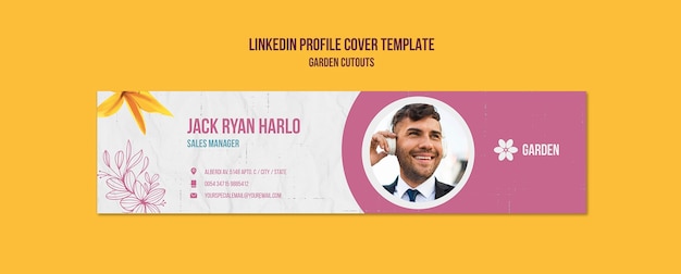 Free PSD garden cutouts linkedin template design