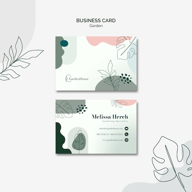 Garden planting and yardwork horizontal business card template