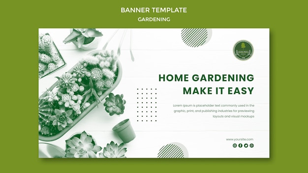 Free PSD gardening banner template theme