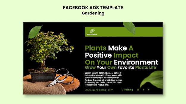 Free PSD gardening facebook ad template design