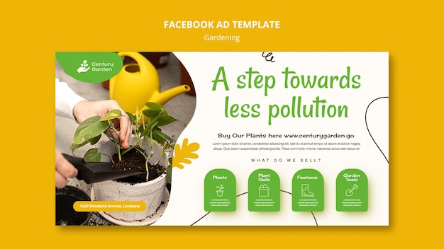 Free PSD gardening facebook ad template design