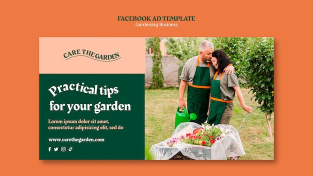 Gardening facebook template design