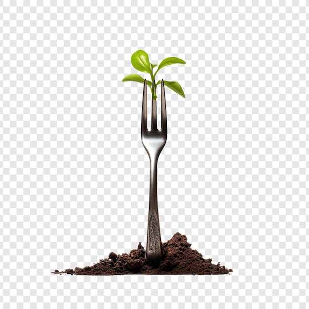 Gardening fork isolated on transparent background