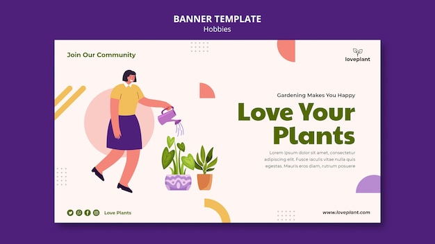 Gardening hobby banner template