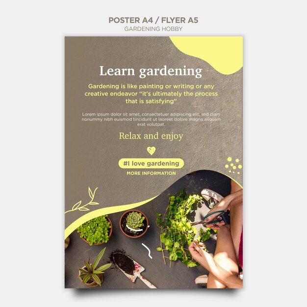 Gardening hobby poster style