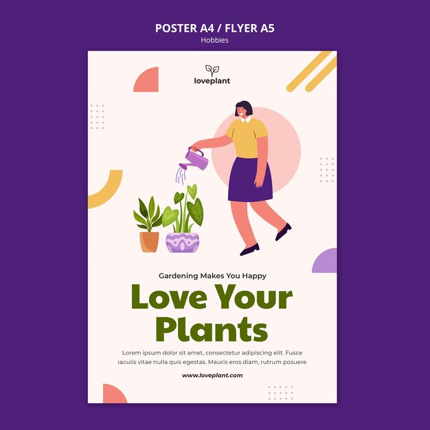 Free PSD gardening hobby poster template