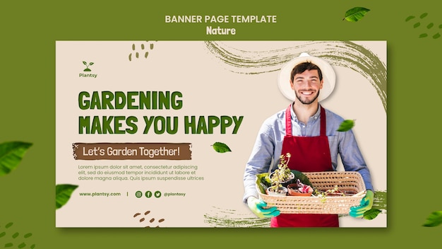 Free PSD gardening tips banner template