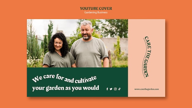 Free PSD gardening youtube template design