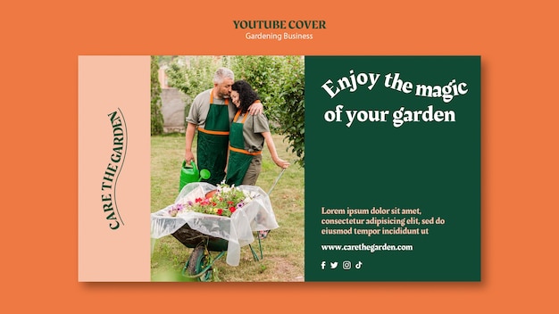 Free PSD gardening youtube template design