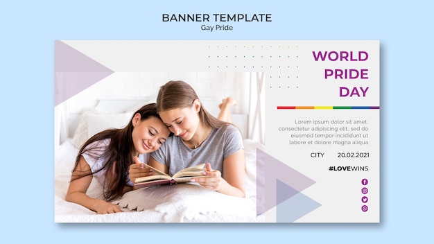 Free PSD gay pride banner template style