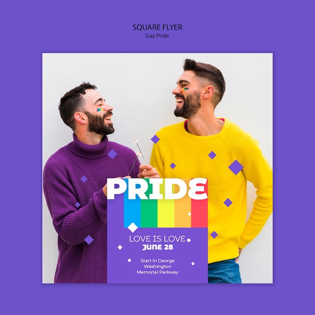 Free PSD gay prinde concepts square flyer template