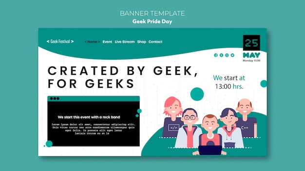 Geek pride day banner template