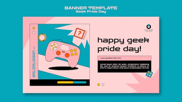 Geek pride day banner template