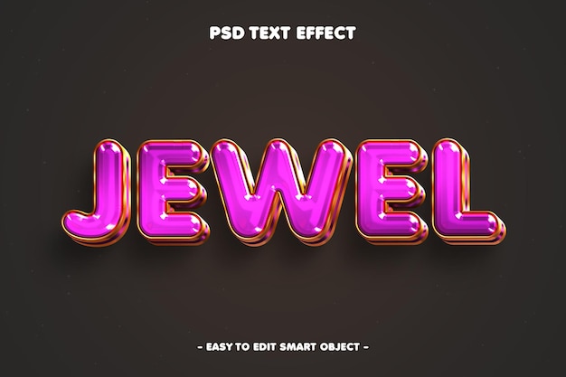 Free PSD gems jewel editable text effect