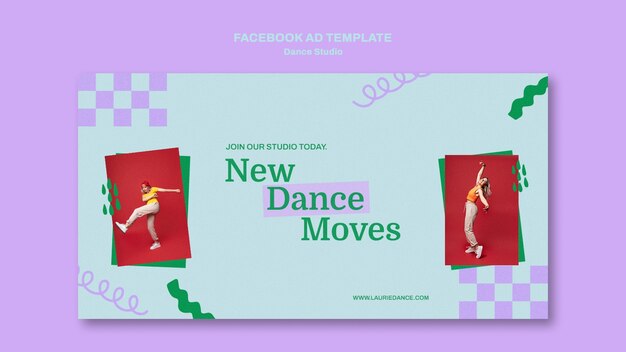 Geometric dance moves facebook template