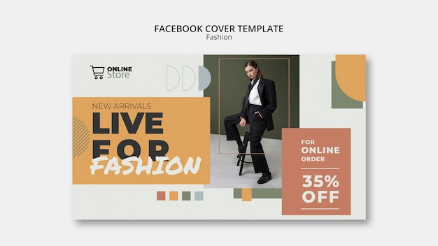 Geometric fashion sale facebook cover