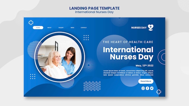 Geometric international nurses day web template