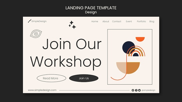 Geometric landing page design template