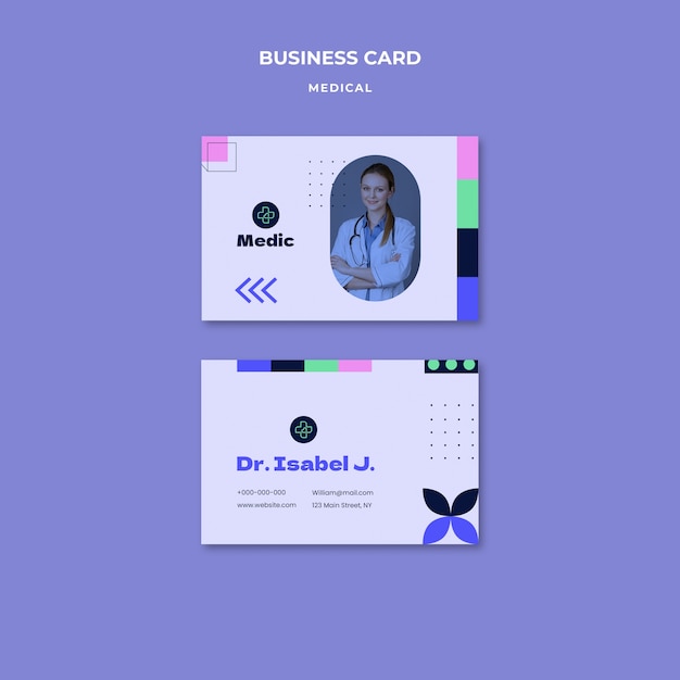 Free PSD geometric medical care business card