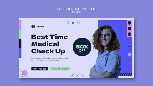 Free PSD geometric medical care facebook template