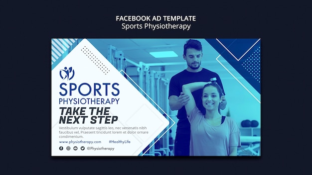 Geometric physiotherapy care facebook template