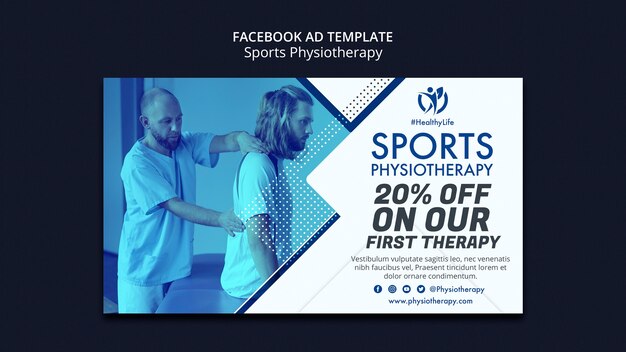 Geometric physiotherapy care facebook template