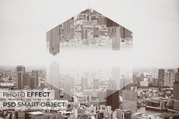 Free PSD geometrical reflection photo effect