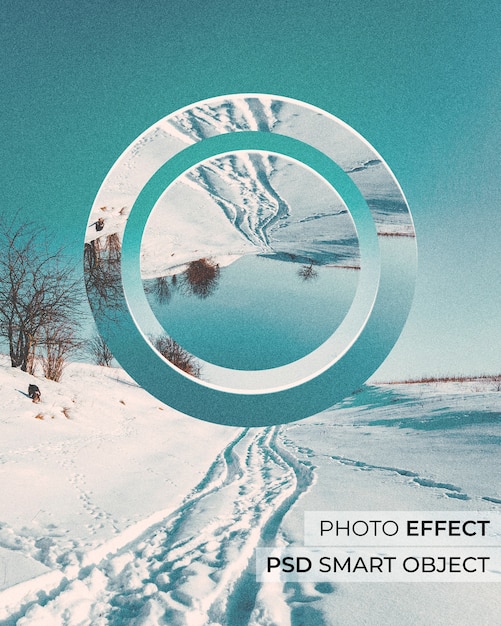 Free PSD geometrical reflection photo effect