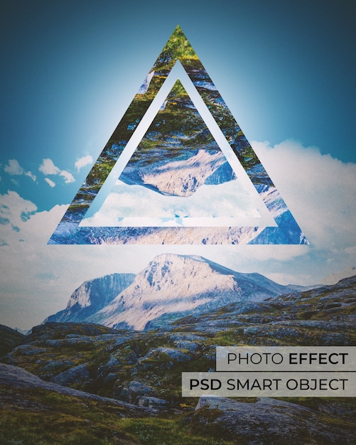 Free PSD geometrical reflection photo effect