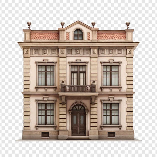 Free PSD georgian house isolated on transparent background