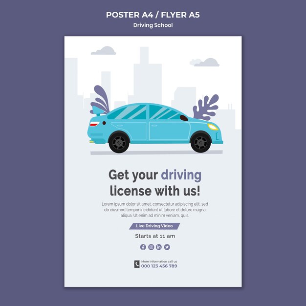 Get driving license poster template