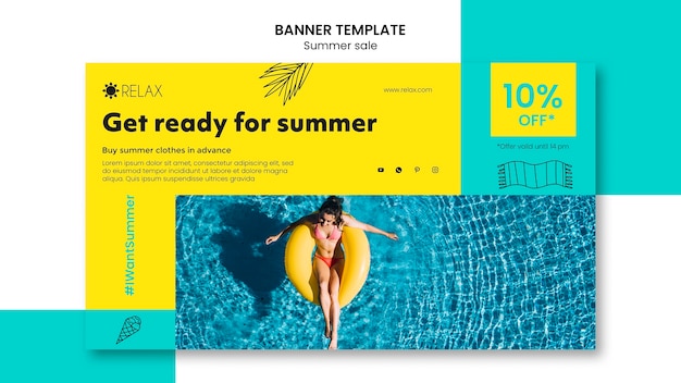 Free PSD get ready for summer banner template