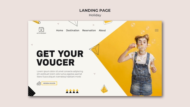 Get your voucher holiday party landing page