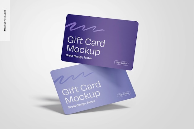 Gift cards mockup falling