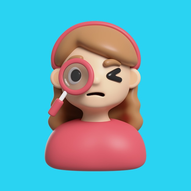 Free PSD girl avatar emoji 3d icon