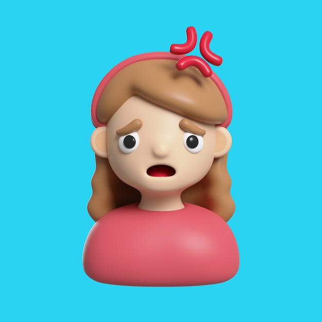 Free PSD girl avatar emoji 3d icon