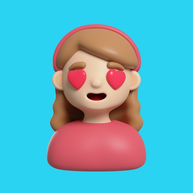 Free PSD girl avatar emoji 3d icon