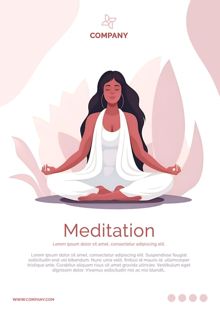 Free PSD girl doing meditation meditation bliss yoga flyer