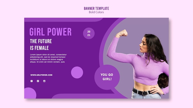 Girl power banner template