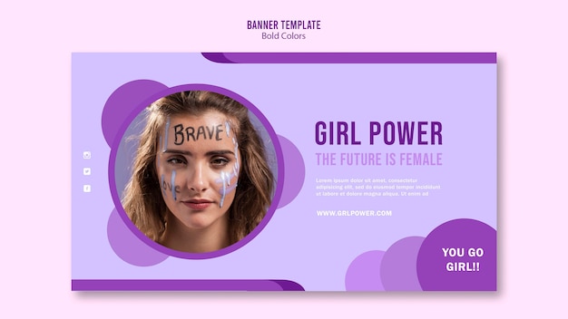 Girl power banner template