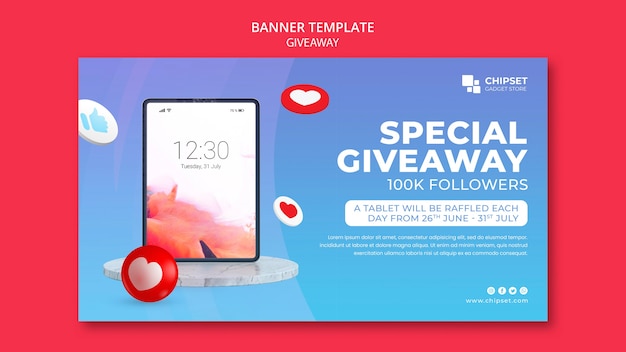 Giveaway banner template design